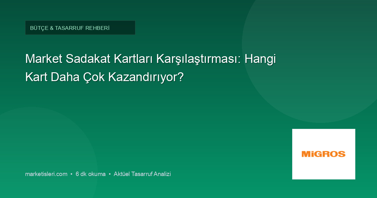 Market Sadakat Kartları Karşılaştırması: Hangi Kart Daha Çok Kazandırıyor?