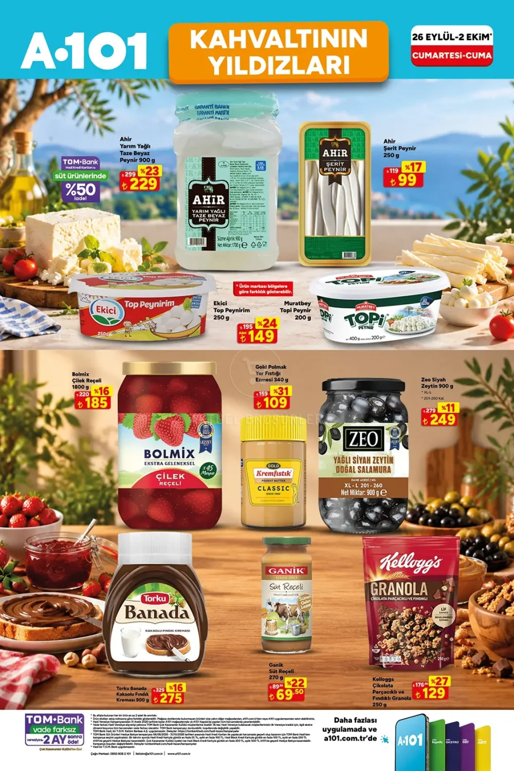 A101 Haftanın & Kahvaltının Yıldızları Broşürü 26 Eylül-2 Ekim