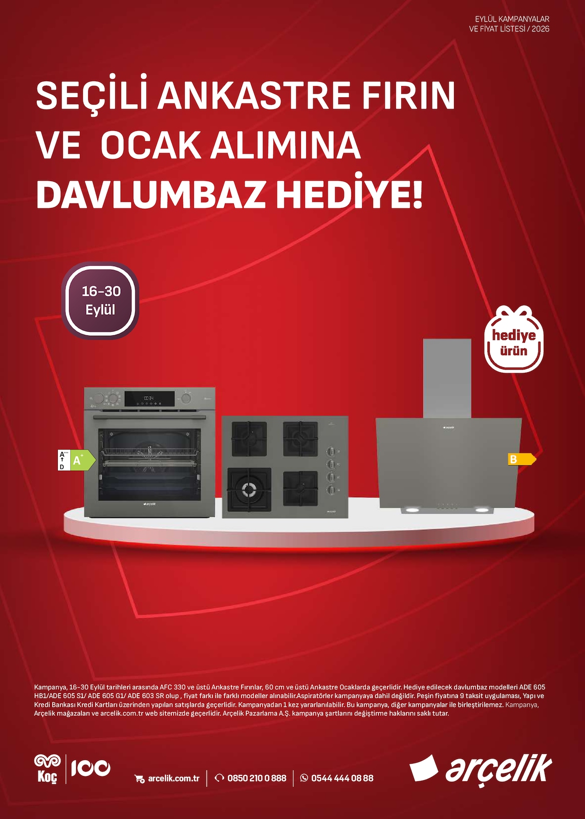 Arçelik 16 Eylül 2026 Ankastre Broşürü