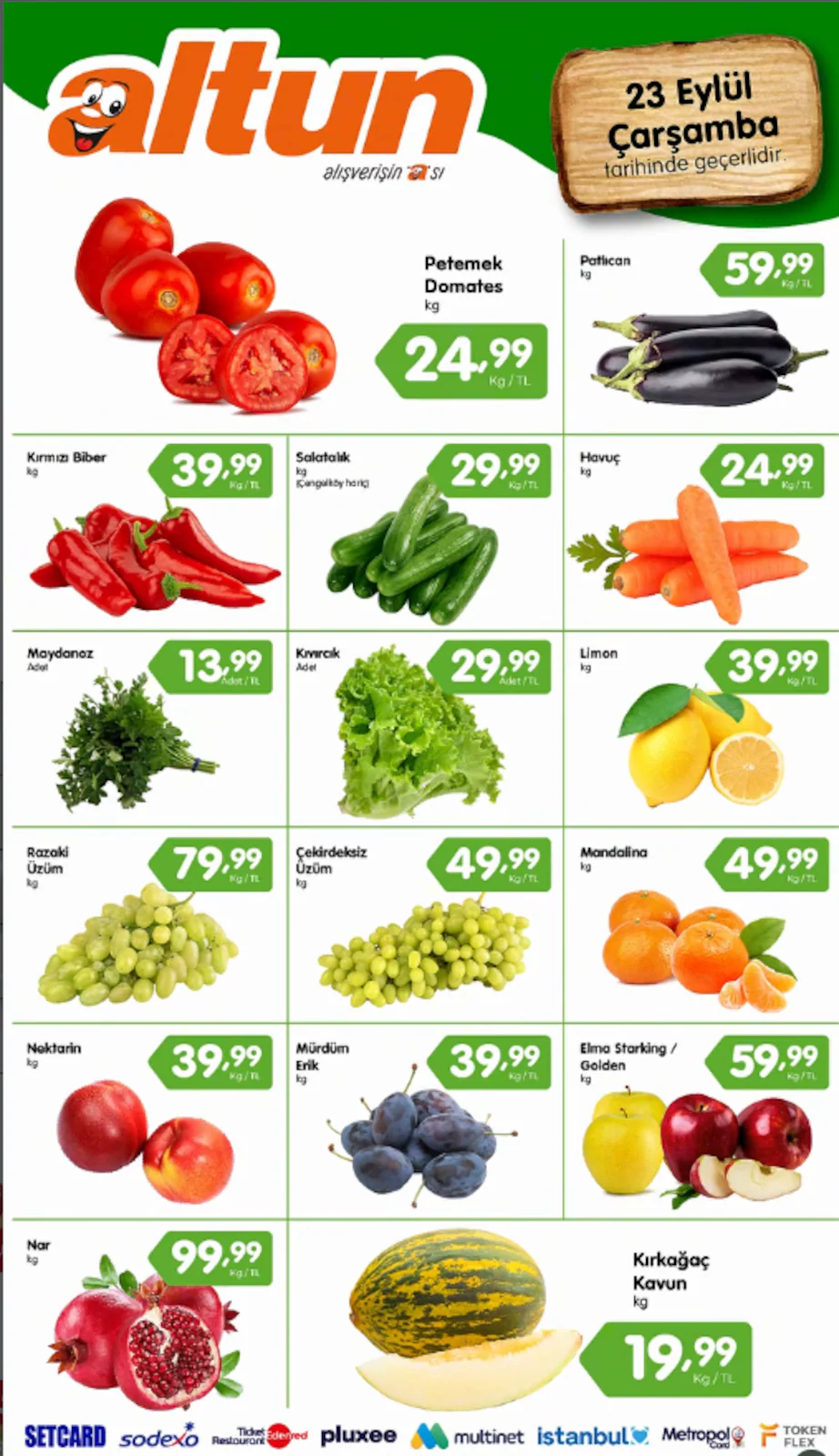 Altun Market 23 Eylül 2026 Manav İndirim Broşürü