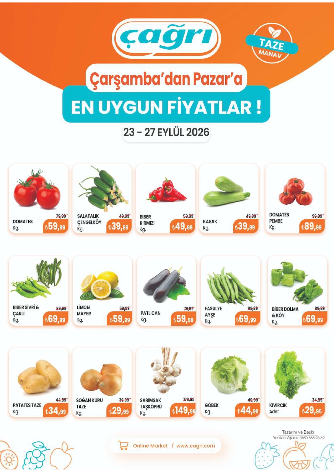 Çağrı Market 23 Eylül 2026 Manav İndirim Broşürü