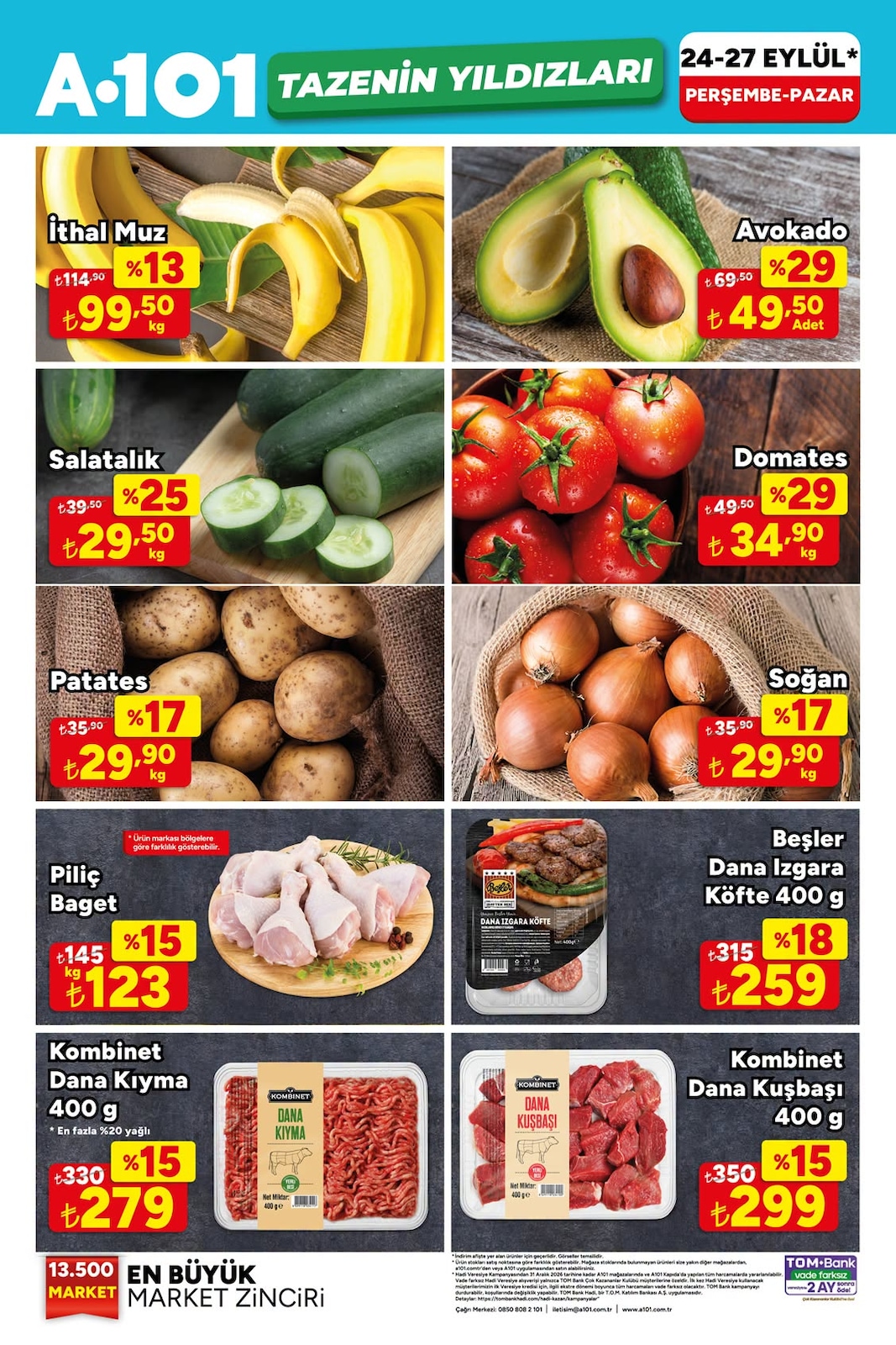 A101 24 Eylül 2026 Manav İndirim Broşürü
