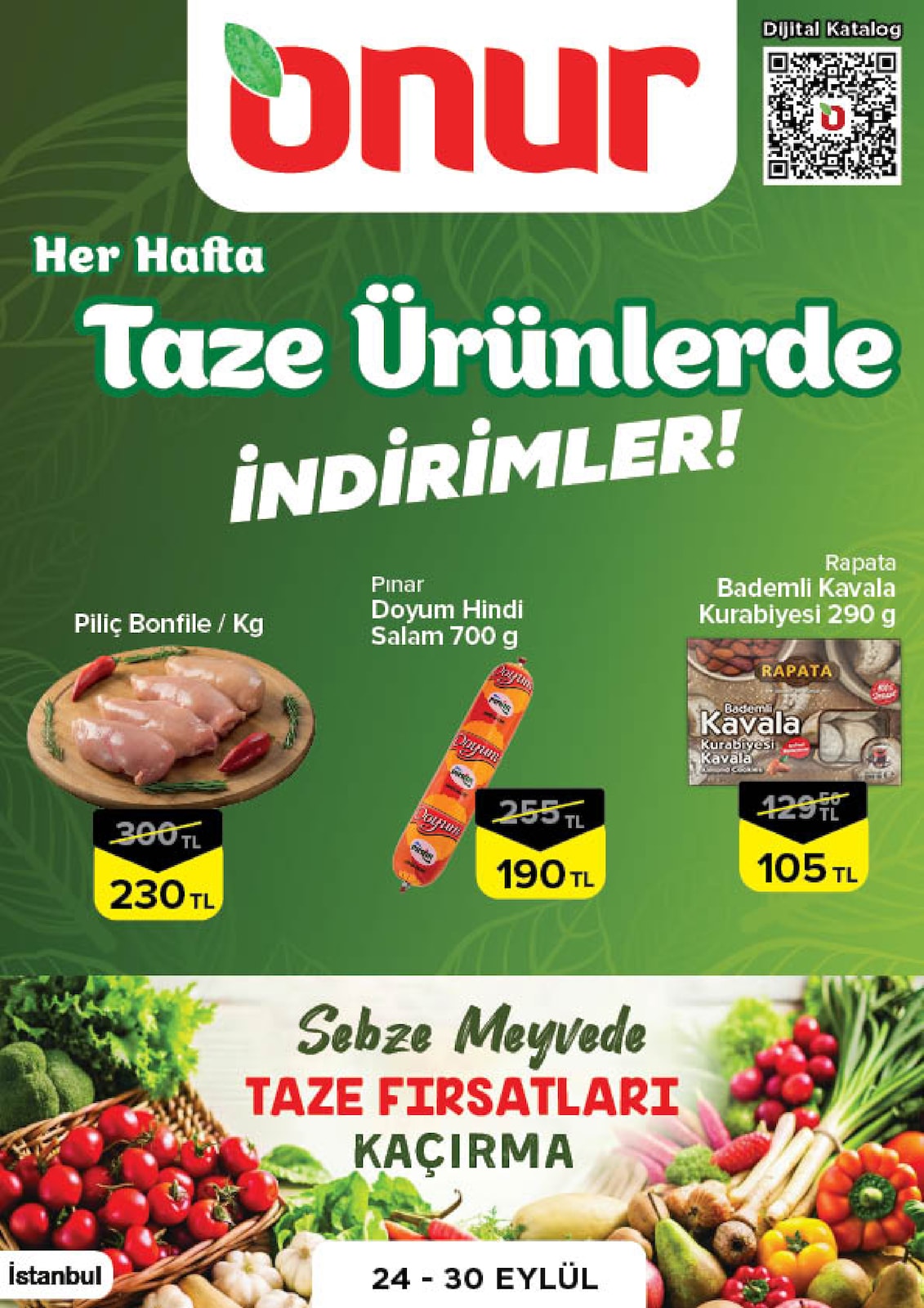 Onur Market 24 Eylül 2026 İndirim Broşürü - İstanbul, Trakya