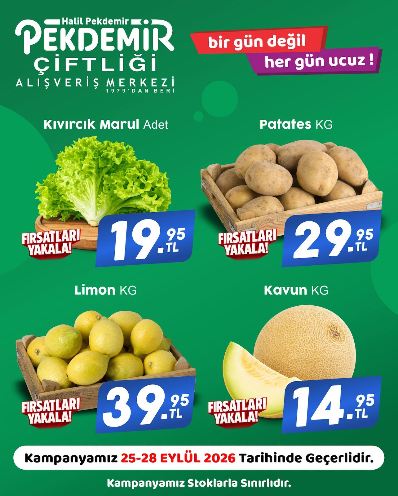 Pekdemir Market 25 Eylül 2026 Manav İndirimleri