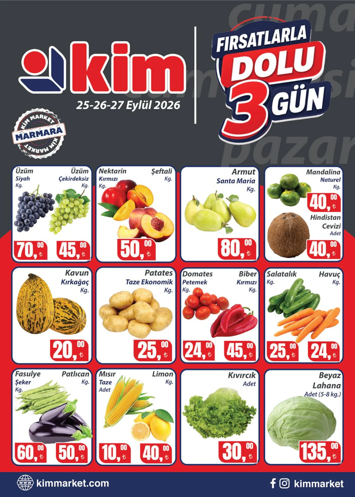 Kim Market 25 Eylül 2026 Hafta Sonu İndirimleri - Marmara