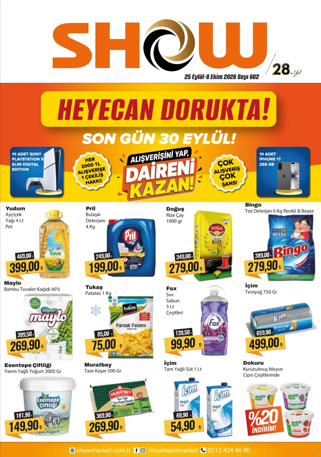 Show Hipermarket 25 Eylül 2026 İndirim Broşürü