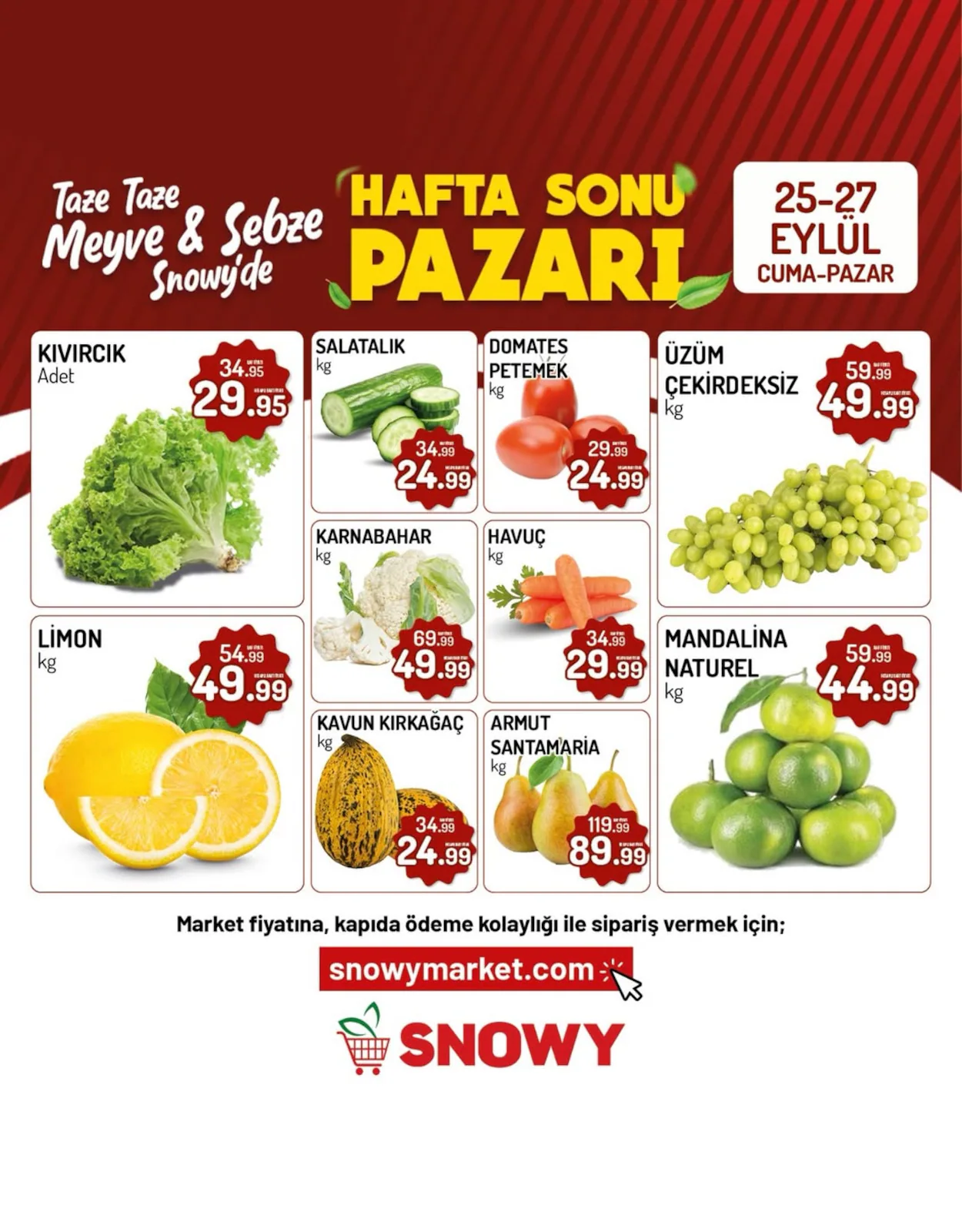 Snowy Ulu Kardeşler 25 Eylül 2026 Manav İndirim Broşürü