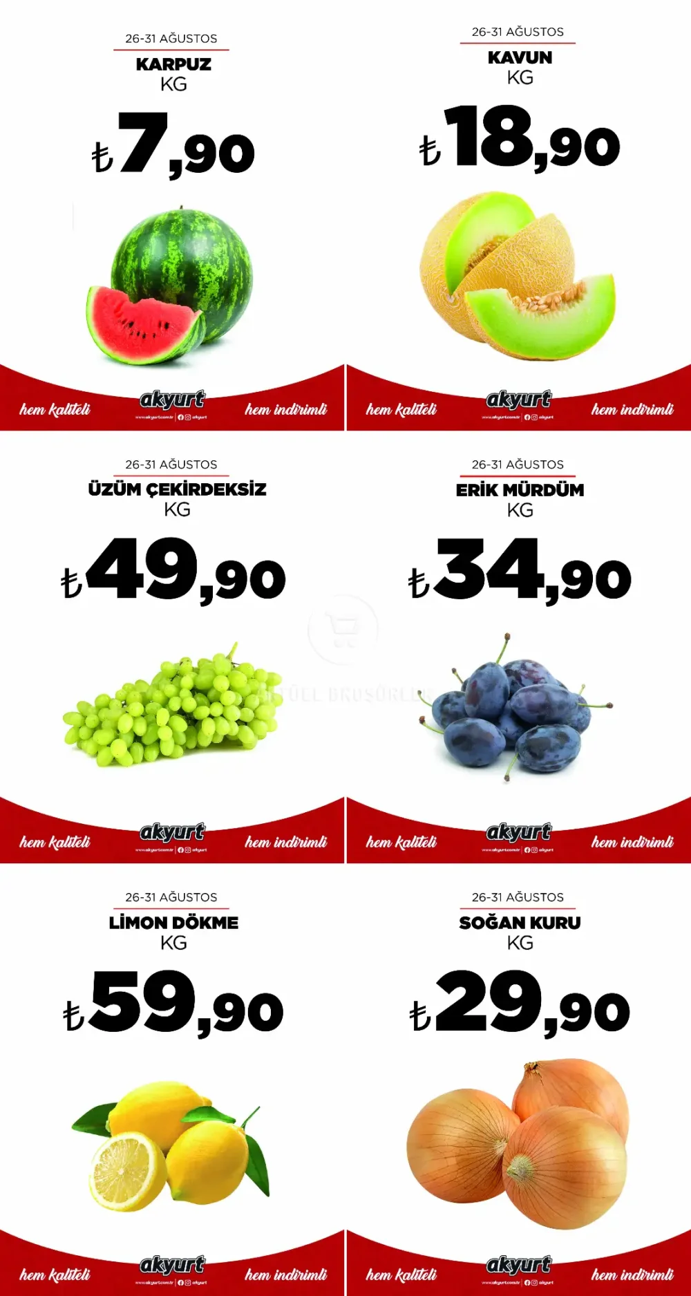 Akyurt Süpermarket Meyve ve Sebze Reyonu Fırsatları