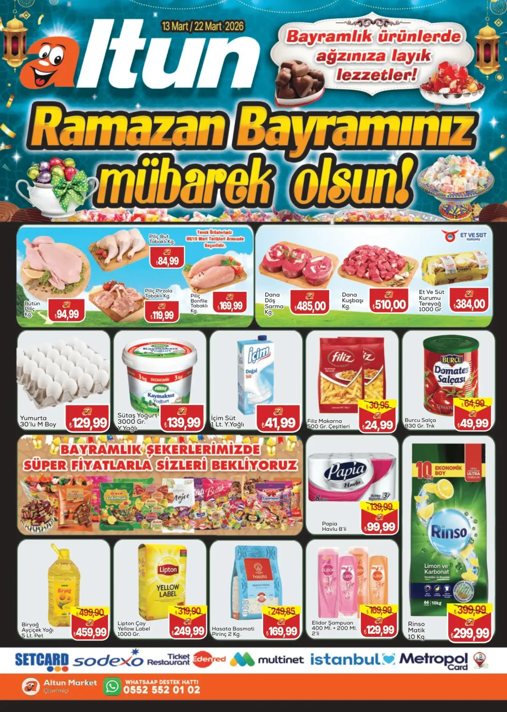Altun Market İndirim Bülteni Broşürü - Ramazan Bayramınız Mübarek Olsun