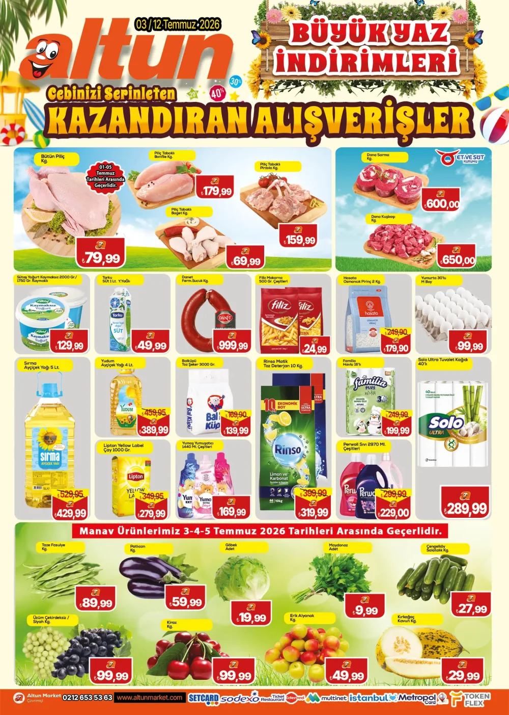 Altun Market İndirim Bülteni Broşürü - Büyük Yaz İndirimleri