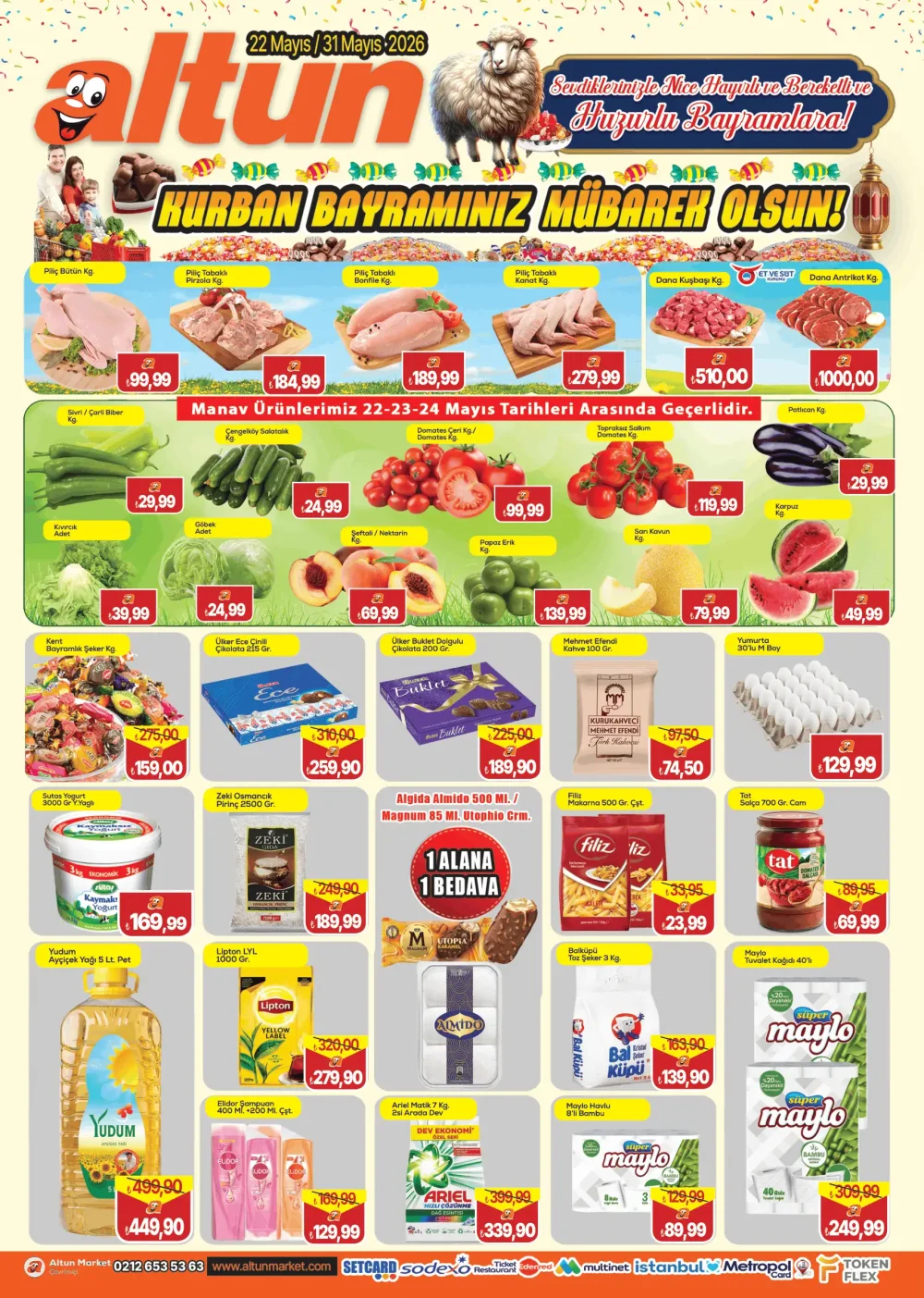 Altun Market İndirim Bülteni Broşürü - Kurban Bayramınız Mübarek Olsun