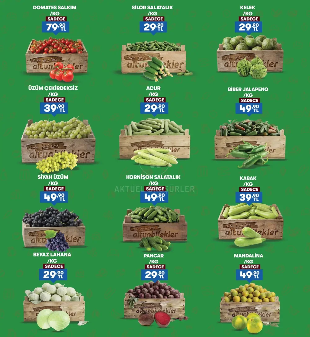 Altunbilekler Market Meyve ve Sebze Reyonu Fırsatları