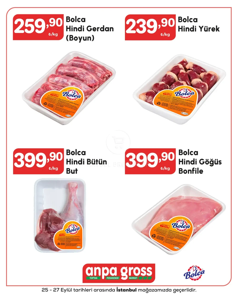 Anpa Gross İstanbul Şubelerinde Geçerli Ürünler