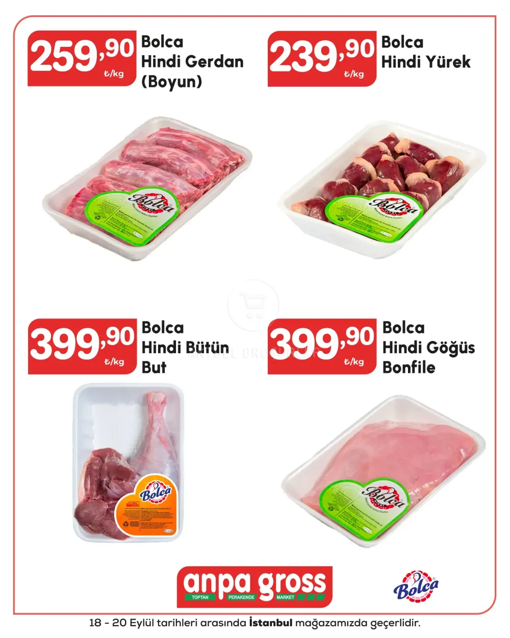 Anpa Gross İstanbul Şubelerinde Geçerli Ürünler