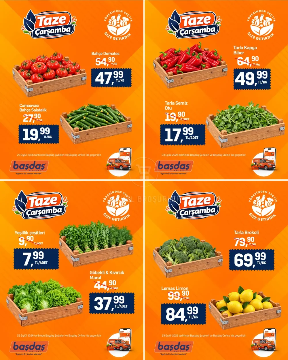 Başdaş Market Çarşamba Günü Meyve ve Sebze Reyonu Fırsatları