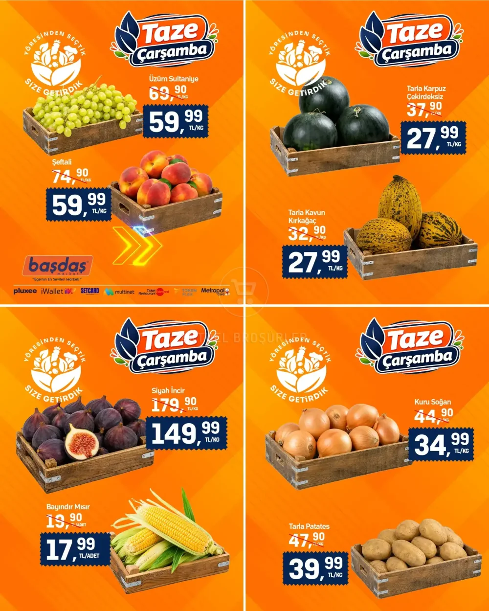 Başdaş Market Çarşamba Günü Meyve ve Sebze Reyonu Fırsatları