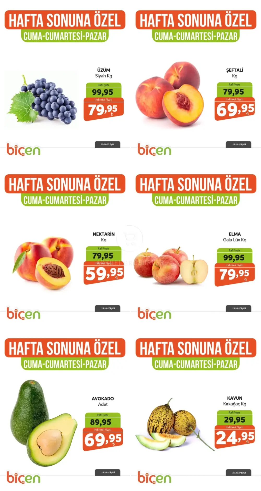 Biçen Market Hafta Sonuna Özel Meyve ve Sebze Reyonu Fırsatları