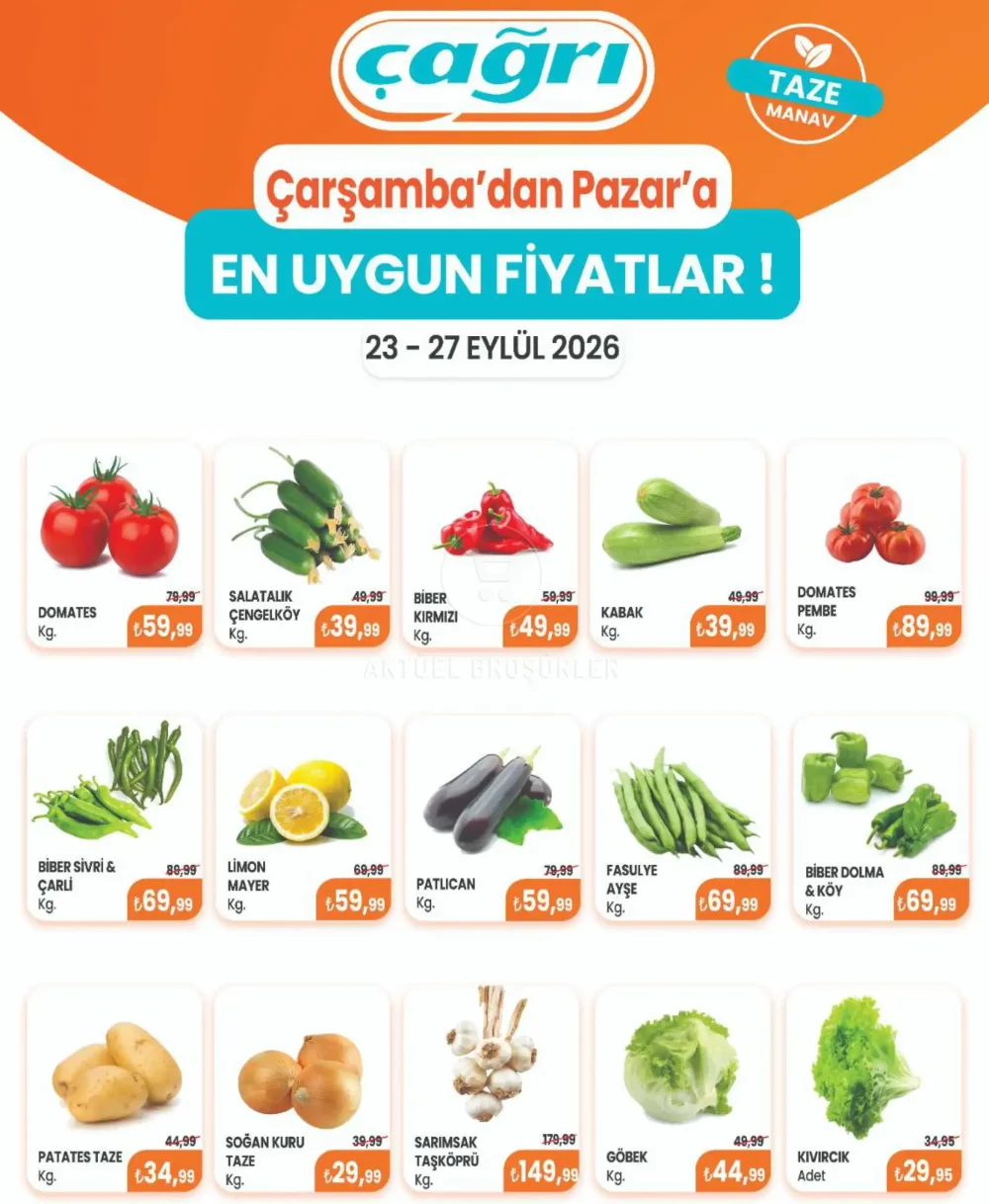 Çağrı Market Hafta Sonuna Özel Meyve ve Sebze İndirimleri Broşürü