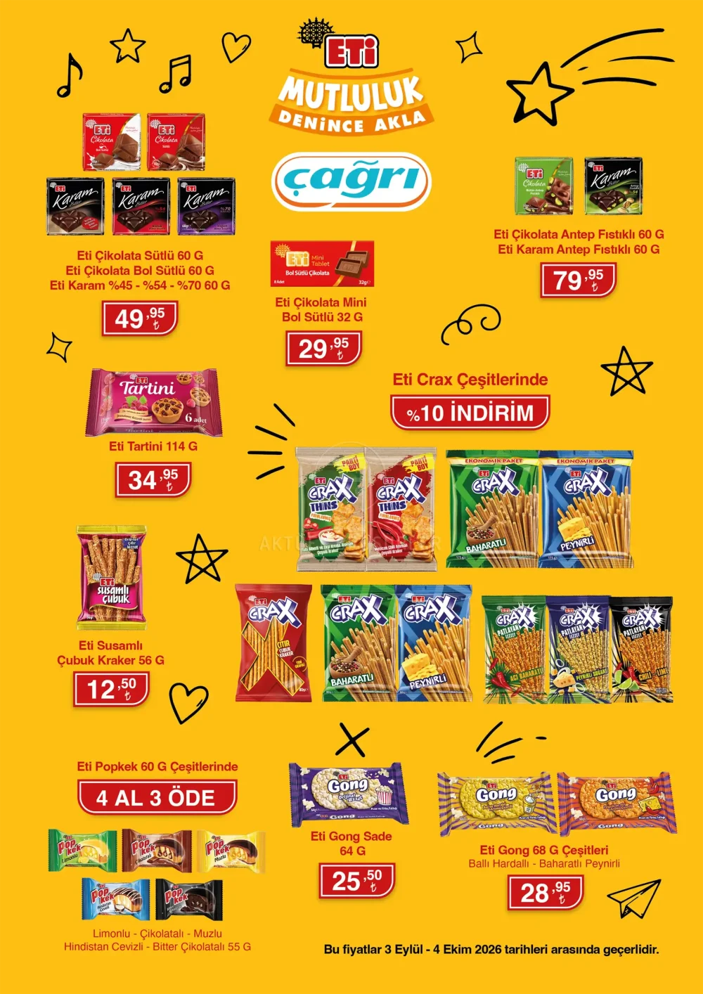 Çağrı Market Atıştırmalık Ürünleri Broşürü 3 Eylül - 4 Ekim