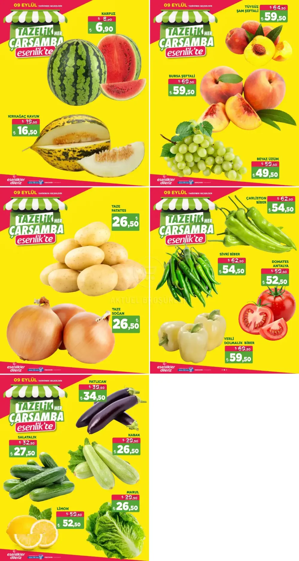 Esenlik Market Çarşamba Günü Meyve ve Sebze Reyonu Fırsatları