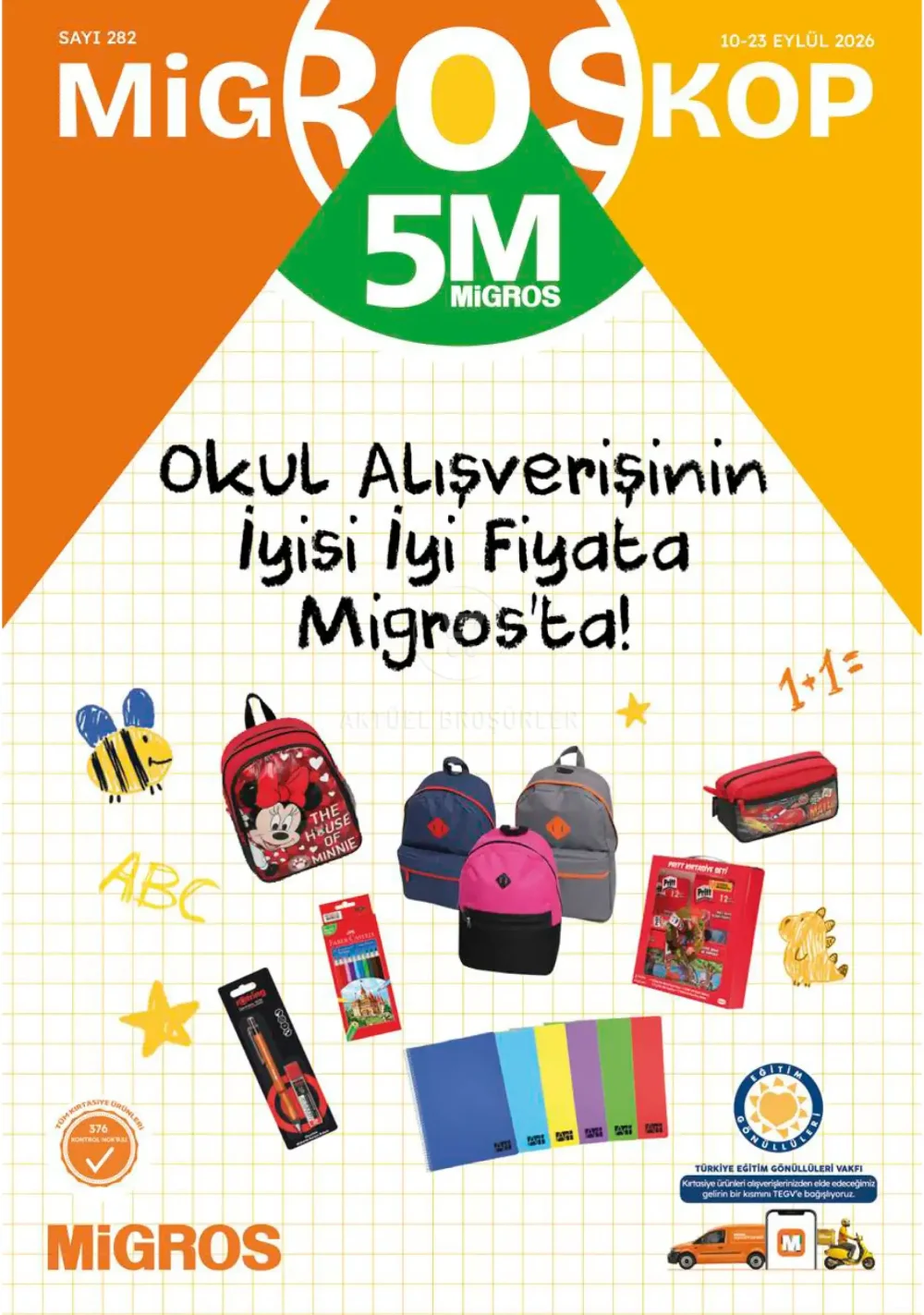 5M Migros'larda Geçerli İndirim Bülteni Kataloğu - Okul İhtiyaçlarını İyisi İyi Fiyata Migros'ta