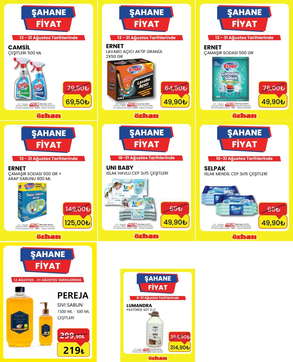 Özhan Marketler Fırsat Ürünleri