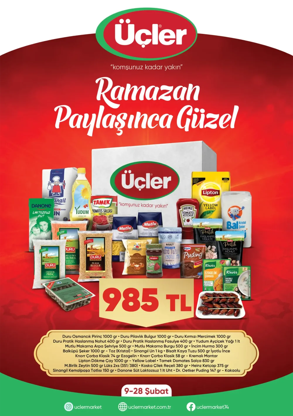 Üçler Market İndirim Bülteni Kataloğu - Ramazan Paylaşınca Güzel