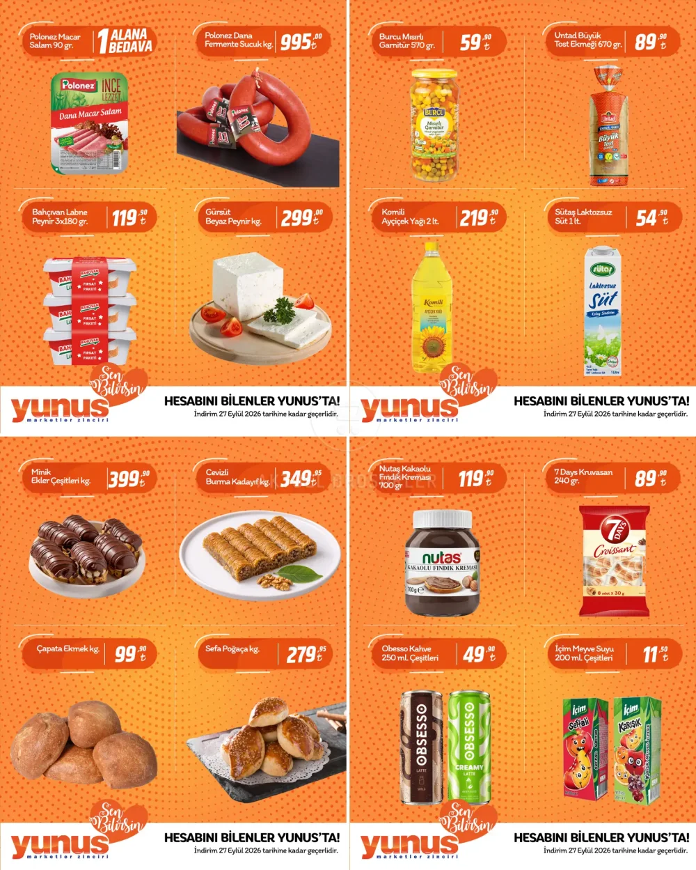 Yunus Market Hafta Sonuna Özel Fırsat Ürünleri Broşürü