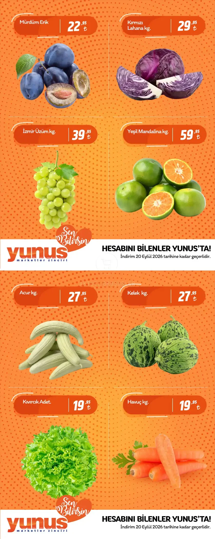Yunus Market Hafta Sonuna Özel Meyve ve Sebze Reyonu Fırsatları